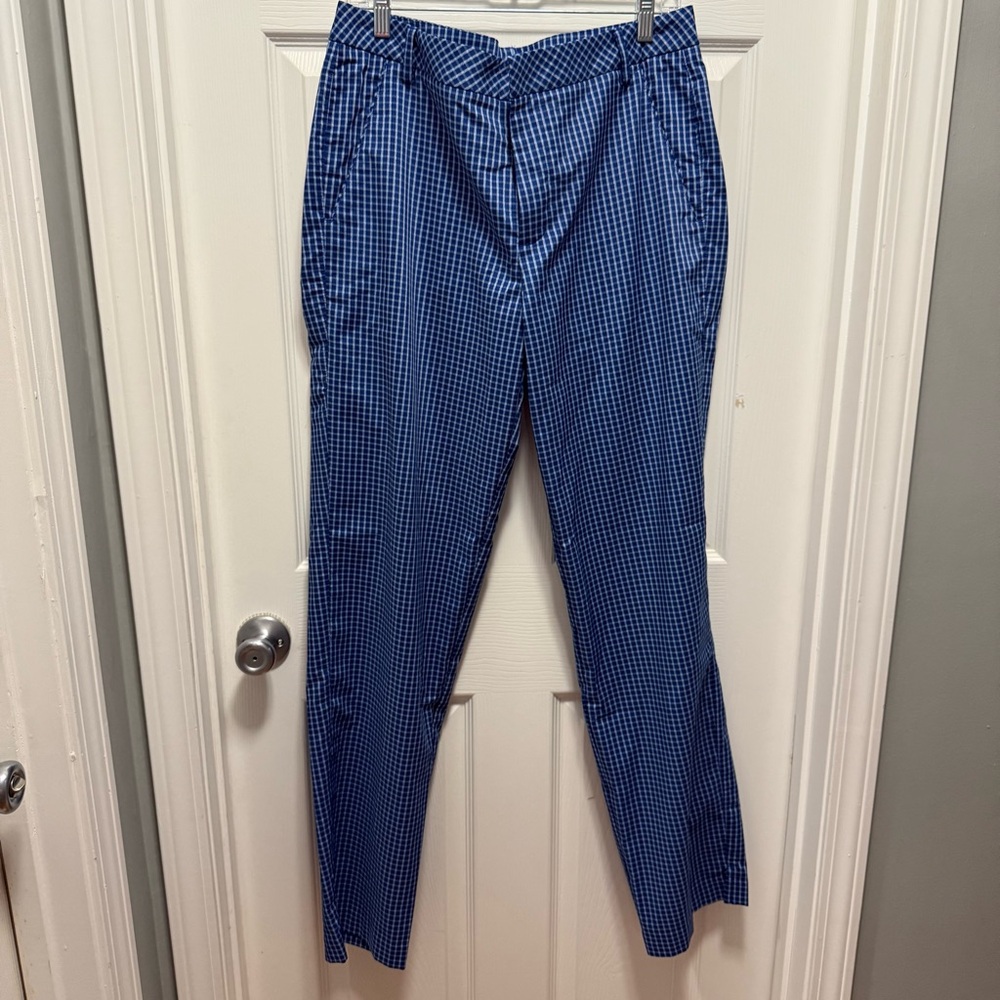 Puma Men's Blue Gingham Dress Pants
